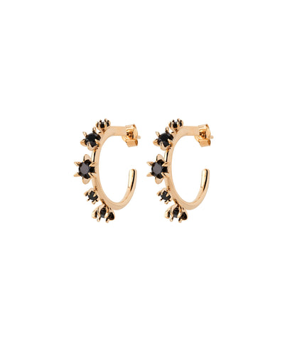 Karen Walker - Baroque Earrings Gold Plated/Onyx