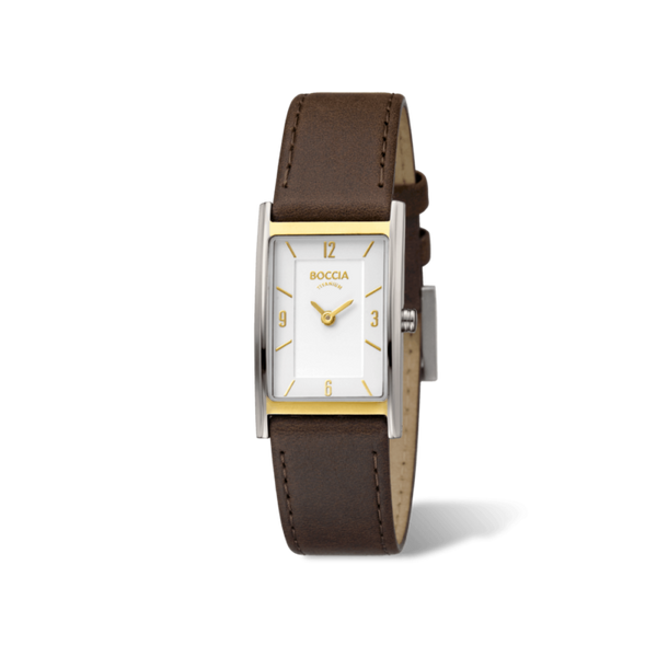 Boccia - Pure Titanium Two Tone Leather Strap Watch