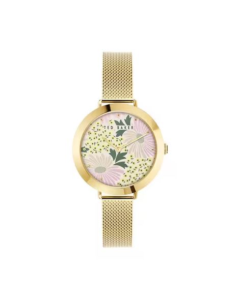 Ted Baker - Ammy Floral Gold Mesh Watch