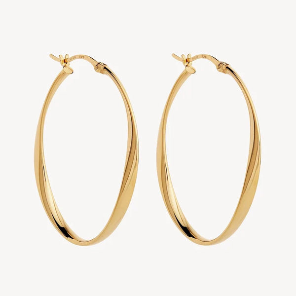 Najo - Cinta Large Hoop Earrings Gold Plated
