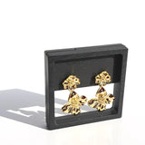 Queen Of The Foxes - Floral Drop Earrings Gold