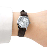 Casio - Ladies Analogue Mineral Glass Leather Band