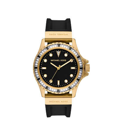 Michael Kors Everest Three Hand Black Silicone Watch