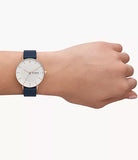 Skagen - Riis Three-Hand Blue Leather Watch