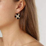 Dyrberg/Kern - Batti Gold Earrings Black/Golden