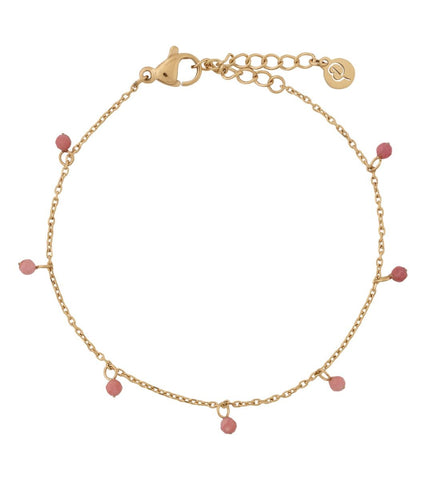 Edblad - Summer Beads Chain Bracelet Pink Gold