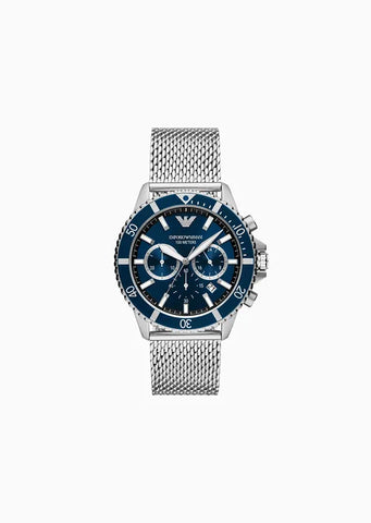 Emporio Armani - Chronograph Stainless Steel Mesh Watch