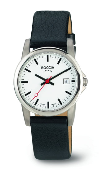 Boccia - Titanium Leather Strap Watch with Date