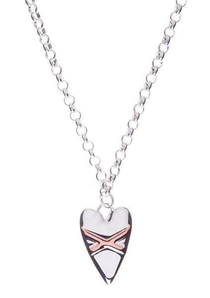 Cross My Heart Necklace - Silver & Rose Gold