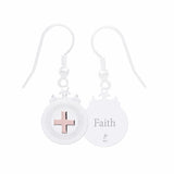 Cross Sterling Silver Declaration Earrings "Faith"