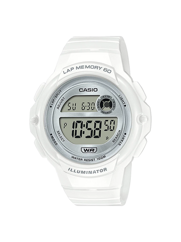 Casio - Ladies Digital White Silver Watch