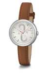 Furla - Silver Dial Brown Leather Strap Watch