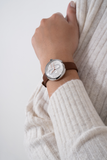 Furla - Silver Dial Brown Leather Strap Watch