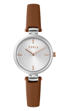 Furla - New Pin Silver Dial Brown Leather Watch