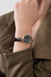 Furla - Glitter Pin Gold Black Leather Watch