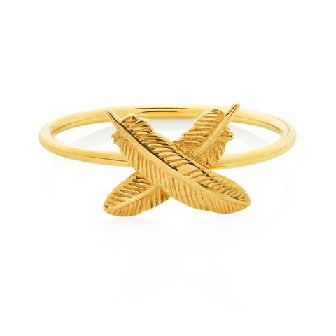 Boh Runga - Feather Kisses Ring - 9ct Yellow Gold