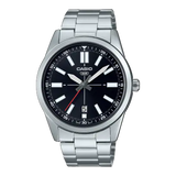 Casio - Analogue Date Silver/Black Watch