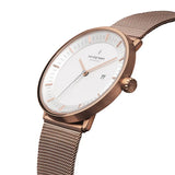 NordGreen - Philosopher White & Rose Gold Mesh Watch