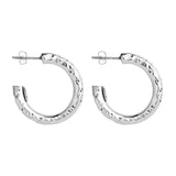 Najo - Moonglow 5x30mm Hoop Earrings Silver