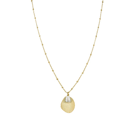 Rosefield Jewellery - Shell & Pearl necklace Gold