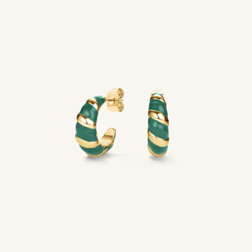 Rosefield - Emerald Criossant Hoops Gold