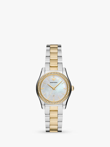 Emporio Armani - Women's Mother of Pearl Crystal Bracelet Strap Watch