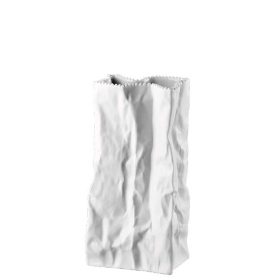 Paper Bag Vase 22cm Matte White