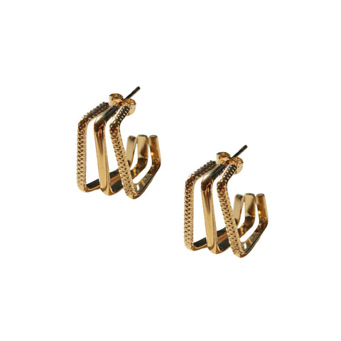 Fabuleux Vous - Steel Me Trudy Gold Earrings