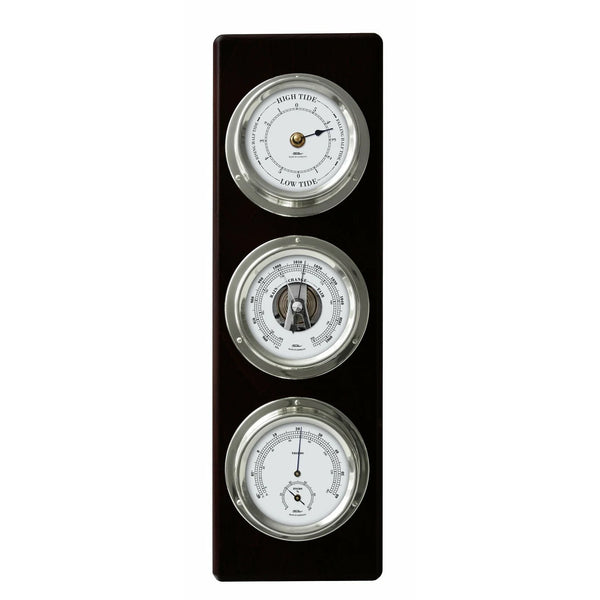 Fischer - 3 In 1 Weather Station Black Wood With Silver Detail