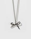 Meadowlark - Bow Charm Necklace Silver