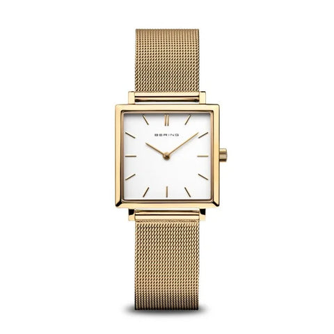 Bering - Classic Square Mesh Gold & White Face