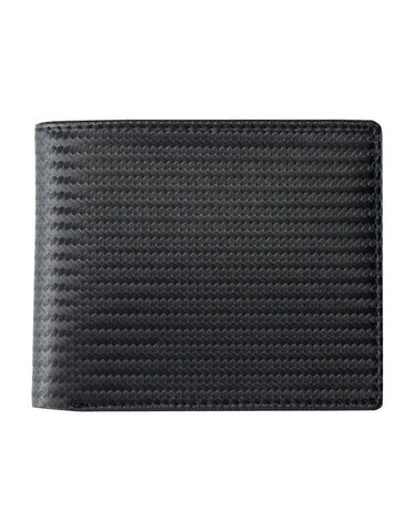 Cudworth - Carbon Fibre Leather Wallet in Black