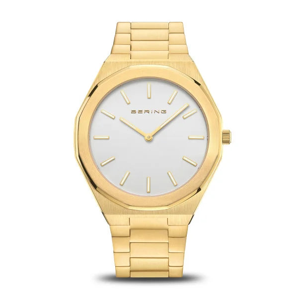 Bering - Classic Polished/Brushed Gold 41mm Mens Watch