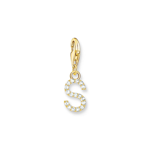 Thomas Sabo CHARMISTA - Letter S Yellow Gold Plated CZ