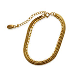 Fabuleux Vous - Steel Me Double Chain Gold Bracelet