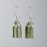 Nick Von K - Gothic Earrings in Sterling Silver with Pounamu