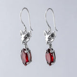 Nick Von K - Salem Cat Garnet Drop Earrings