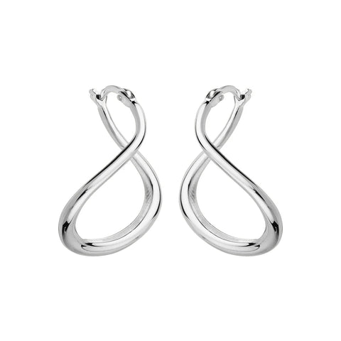 Najo - Wave Hoop Earrings Silver