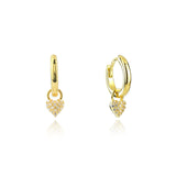 Georgini -  Sweetheart Sparkly Heart Mini Drop Hoops - Gold