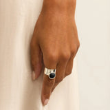 Najo - Husk Sterling Silver Onyx Ring