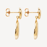 Najo - Double Pebblet Stud Earrings Gold Plated