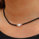 Fabuleux Vous - Silver Perle Black Spinel & Fresh Water Pearl Necklace