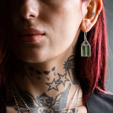 Nick Von K - Gothic Earrings in Sterling Silver with Pounamu