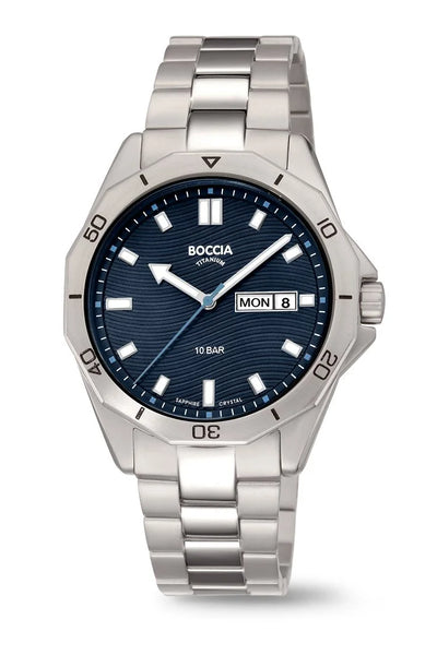 Boccia - Pure Titanuium/Navy Dial