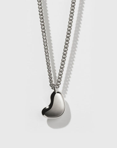 Meadowlark - Lava Heart Necklace Small Silver
