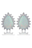 Georgini - Opal Glow Rozelle White Created Opal Earrings Silver