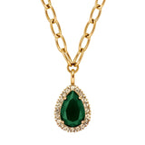 Dyrberg/Kern - Metta Gold Necklace Emerald Green & Golden