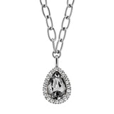 Dyrberg/Kern - Metta Shiny Silver Necklace Grey & Crystal