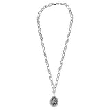 Dyrberg/Kern - Metta Shiny Silver Necklace Grey & Crystal