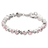 Dyrberg/Kern - Teresia Shiny Silver Tennis Bracelet Vintage Rose & Grey